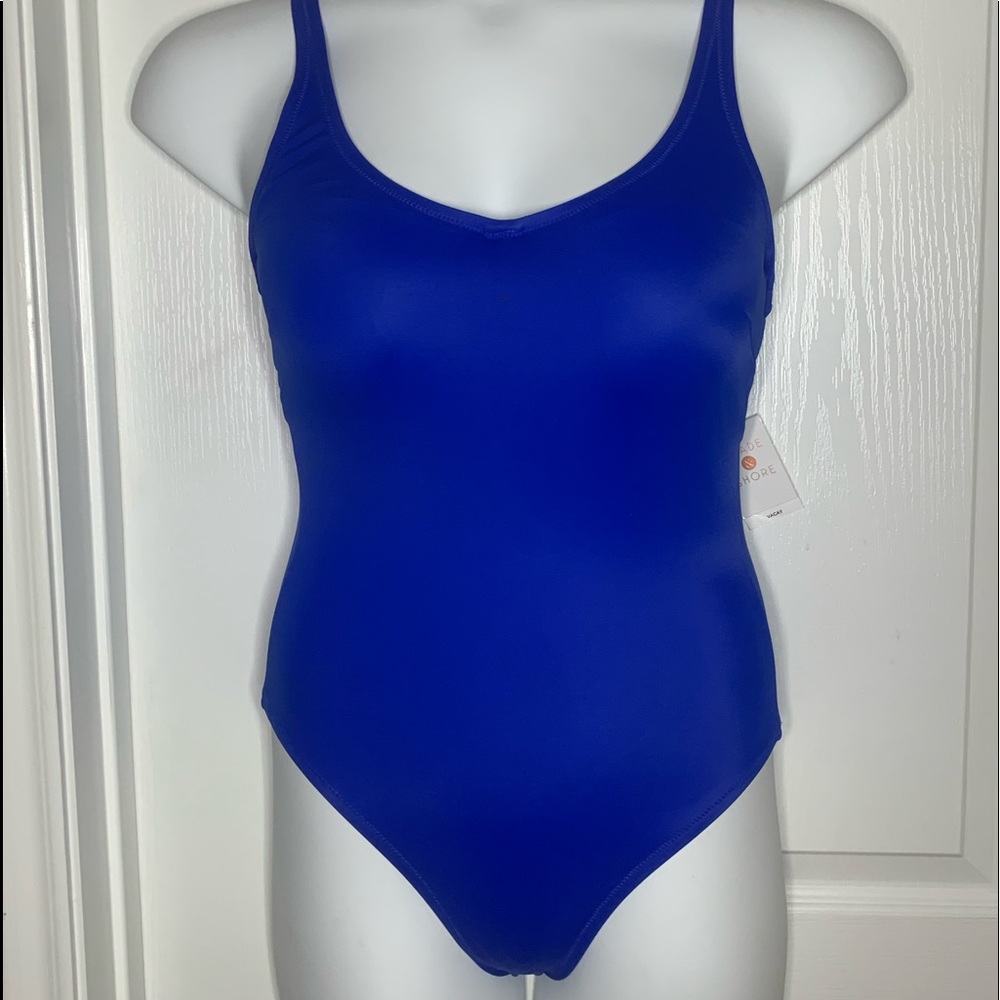 Shade & Shore Women's Vacay Light Lift Scoop Back Royal Blue Color New-Size 32DD - Picture 4 of 16